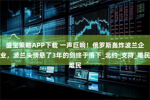 盛宝策略APP下载 一声巨响！俄罗斯轰炸波兰企业，波兰头顶悬了3年的剑终于落下_北约_支持_难民